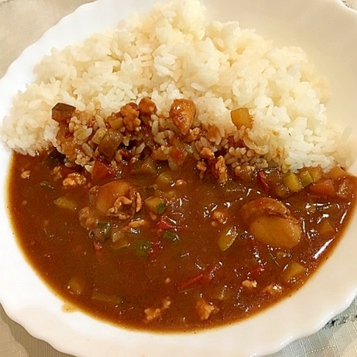 夏野菜のキーマカレー